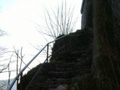 De trap op naar de ruine