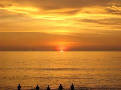 A great sunset on the long beach