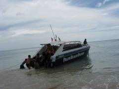 The speed boat that brought us safely back home