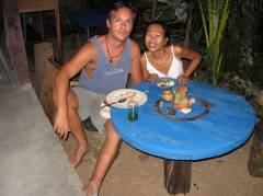 Michael and May of the Coffee Asylum on Long Beach, Koh Lanta