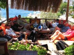 Relaxing after a day of hard and deep diving