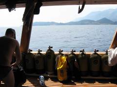 Bottles on the boat