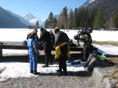 Preparing for the first dive